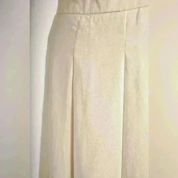 WEEKEND MAX MARA Ivory White  Pleated Silk Knee Length Skirt 8US Medium Italy - Picture 6 of 10
